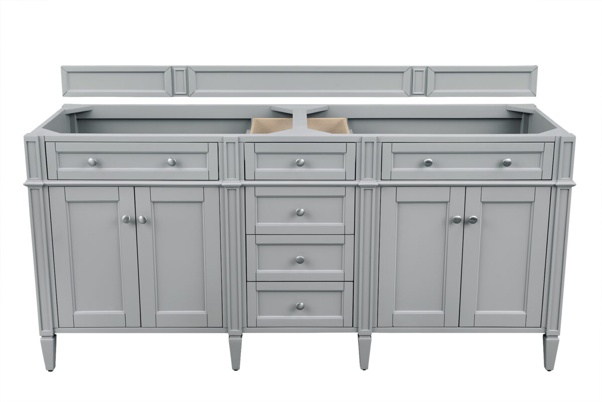Brittany 72" Double Vanity Cabinet, Urban Gray