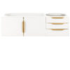 Columbia 48" Single Wall Mount Vanity Cabinet, Glossy White, Radiant Gold