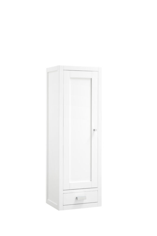 Addison 12" D Petite Tower Hutch - Left, Glossy White