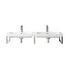 Three Boston 18" Wall Brackets, Brushed Nickel w/ 47" White Glossy Composite Stone Top