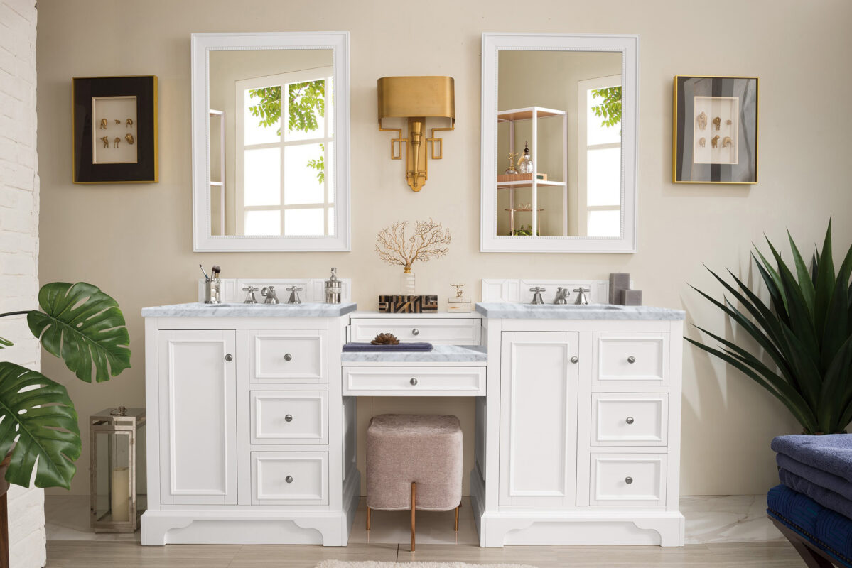 De Soto 82" Double Vanity Set, Bright White