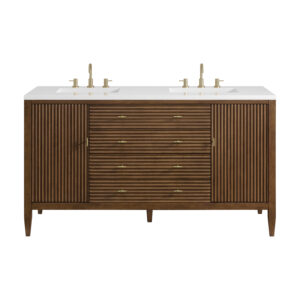 Myrrin 60" Double Vanity, Mid Century Walnut
