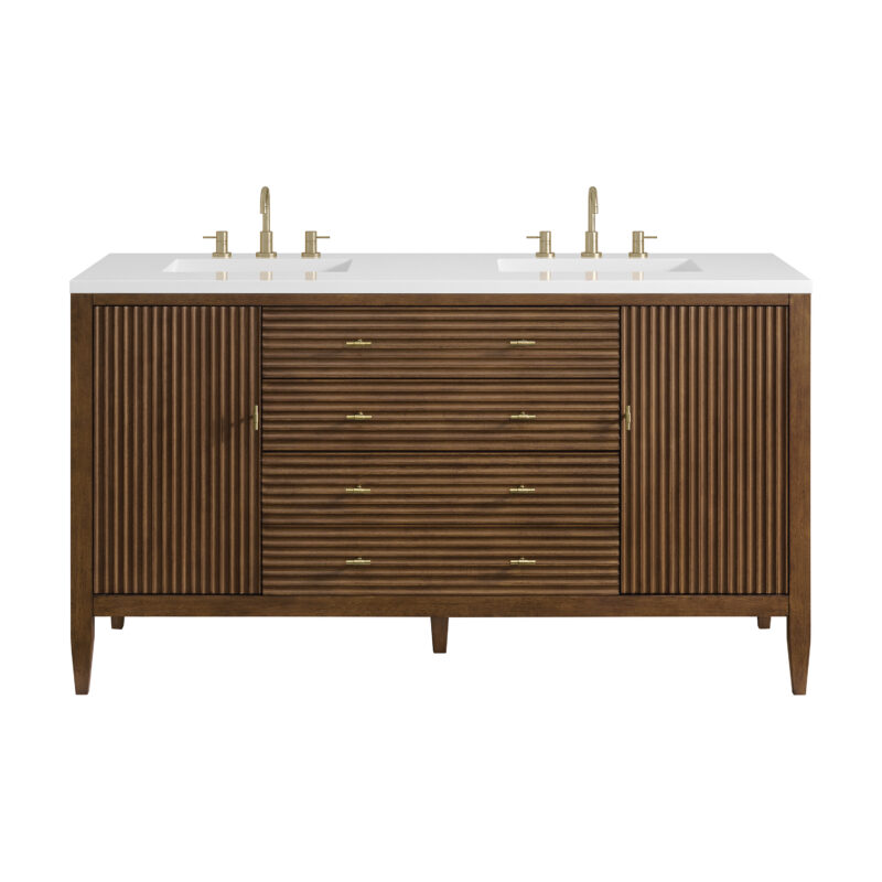 Myrrin 60" Double Vanity, Mid Century Walnut