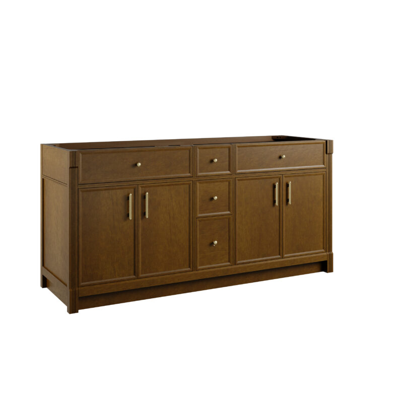 Bellshire 72" Double Vanity, Honey Oak
