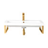 Two Boston 15.25" Wall Brackets, Radiant Gold w/ 31.5" White Glossy Composite Stone Top