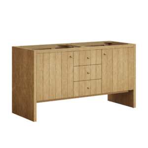 Hudson 60" Double Vanity Cabinet, Light Natural Oak