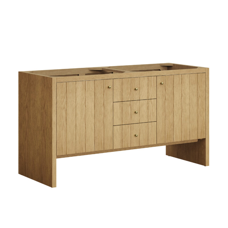 Hudson 60" Double Vanity Cabinet, Light Natural Oak