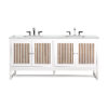 Athens 72" Double Vanity, Glossy White w/ 3 CM Ethereal Noctis Top