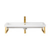 Two Boston 15.25" Wall Brackets, Radiant Gold w/ 39.5" White Glossy Composite Stone Top