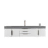 Mercer Island 72" Single Vanity, Glossy White w/ Dusk Grey Glossy Composite Stone Top