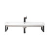 Two Boston 15.25" Wall Brackets, Matte Black w/ 39.5" White Glossy Composite Stone Top