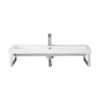 Two Boston 15.25" Wall Brackets, Brushed Nickel w/ 39.5" White Glossy Composite Stone Top