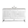Athens 60" Single Vanity, Glossy White w/ 3 CM Victorian Silver Silestone Top