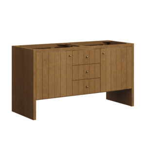 Hudson 60" Double Vanity, Honey Oak