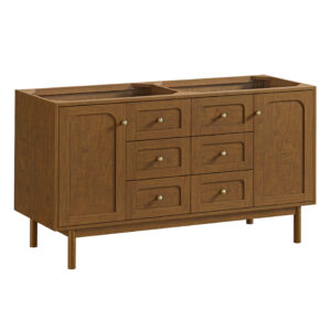 Laurent 60" Double Vanity, Honey Oak